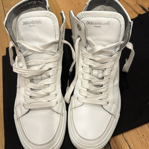 Zadig and Voltaire white high top sneakers, size 39 - Picture 5 of 5